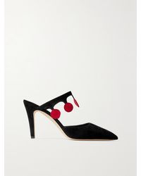 Manolo Blahnik - Gelsominamu 90 Two-Tone Suede Mules - Lyst