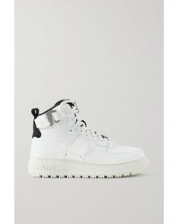 Nike Air Force 1 High Utility 2.0 Suede And Textured-leather Sneakers - White