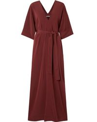 Co. Oversized-kaftan Aus Crêpe Mit Bindegürtel - Rot