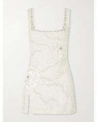 Clio Peppiatt - Peony Embellished Tulle Mini Dress - Lyst
