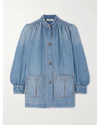 Chloé - Gathered Denim Jacket - Lyst