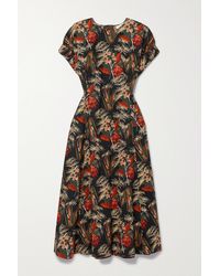 Ulla Johnson - Devon Floral-print Cotton-poplin Midi Dress - Lyst