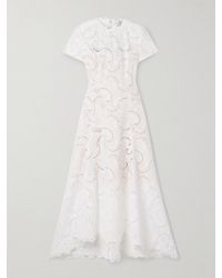Oscar de la Renta - Scroll Asymmetric Guipure Lace Midi Dress - Lyst