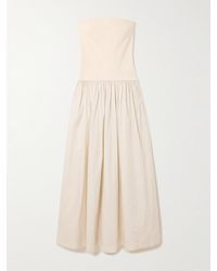 Esse Studios - Strapless Stretch-Knit And Organic Cotton-Poplin Maxi Dress - Lyst