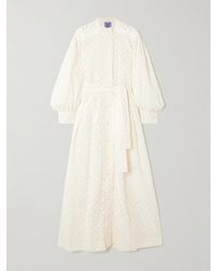 Thierry Colson - Yvonne Midi-Hemdblusenkleid Aus Baumwoll-Voile Mit Blumenprint Und Bindegürtel - Lyst