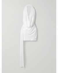 Alex Perry - Halterneck Draped Sequined Crepe Mini Dress - Lyst
