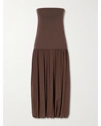 St. Agni - Ribbed Pleated Jersey Midi Dress - Lyst