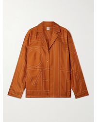 TOTEME - Embroidered Silk-Twill Shirt - Lyst