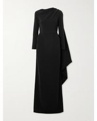Balenciaga - Cape-Effect Open-Back Crepe Gown - Lyst