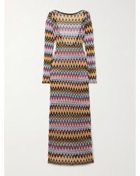 Missoni - Robe Longue Dos Ouvert En Mailles Crochetées Métallisées - Lyst
