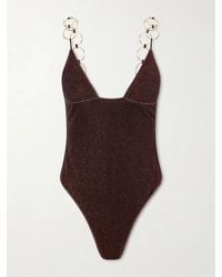 Oséree - Lumière Embellished Metallic Swimsuit - Lyst