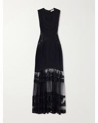 Ulla Johnson - Florence Embroidered Tulle And Silk Crepe De Chine Gown - Lyst