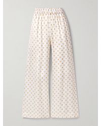LIBEROWE - Hose Mit Weitem Bein Aus Twill Mit Blumenprint - Lyst