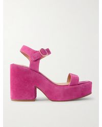 Gabriela Hearst - Iman 100 Ribbed Suede Sandals - Lyst