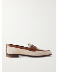 Church's - Heswall 2 Leather-Trimmed Canvas Penny Loafers - Lyst