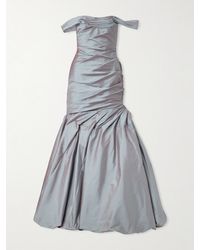 Marmar Halim - One-Shoulder Gathered Taffeta Gown - Lyst
