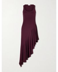 Alaïa - Asymmetrical Crepe-Jersey Midi Dress - Lyst