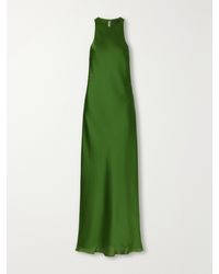 Tibi - Plissé-Satin Maxi Dress - Lyst
