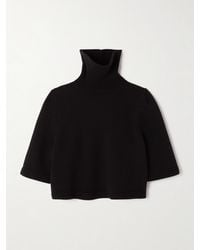 Alaïa - Verkürzter Rollkragenpullover Aus Einer Kaschmirmischung - Lyst