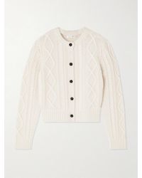 FRAME - Cable-Knit Cashmere Cardigan - Lyst