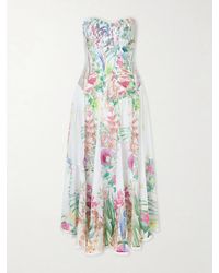Charo Ruiz - Illyr Off-The-Shoulder Smocked Floral-Print Cotton-Blend Voile Midi Dress - Lyst