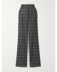 Dolce & Gabbana - Hose Mit Weitem Bein Aus Einer Karierten Wollmischung - Lyst