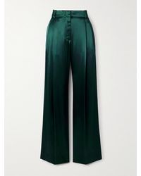 Another Tomorrow - Bundfaltenhose Mit Weitem Bein Aus Satin - Lyst