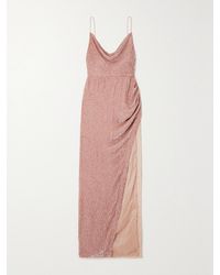 retroféte - Katya Draped Sequined Chiffon Gown - Lyst