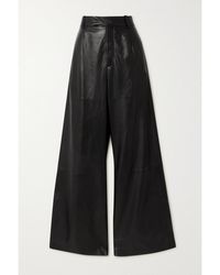 Amiri - Pleated Leather Wide-Leg Pants - Lyst