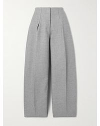 Jacquemus - The Curvo Pleated Wool And Cotton-Blend Barrel-Leg Pants - Lyst