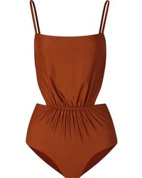Matteau The Gathered Badeanzug Mit Cut-outs - Braun