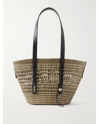 Loewe - Paula's Ibiza Braid Medium Leather-Trimmed Raffia Tote - Lyst