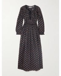 Doen - Delfina Midikleid Aus Biobaumwoll-Voile Mit Blumenprint Und Raffungen - Lyst
