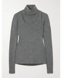 Rohe - Convertible Layered Merino Wool-Jersey Turtleneck Top - Lyst
