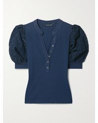 Veronica Beard - Haut En Jersey De Coton À Finitions En Dentelle Coralee - Lyst
