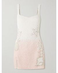 Clio Peppiatt - Seashell Crystal-Embellished Beaded Tulle Mini Dress - Lyst