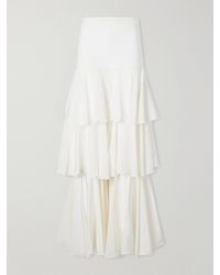 Sharon Wauchob - Ruffled Silk Wide-Leg Pants - Lyst