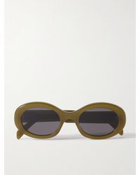 Celine - Triomphe Oval-Frame Acetate Sunglasses - Lyst