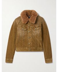 R13 - Trucker Fleece-Trimmed Cotton-Blend Corduroy Jacket - Lyst