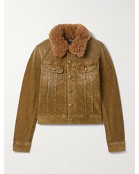 R13 - Trucker Fleece-Trimmed Cotton-Blend Corduroy Jacket - Lyst