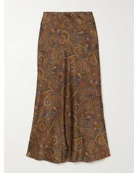 Veronica Beard - Clover Paisley-Print Silk-Blend Satin Midi Skirt - Lyst