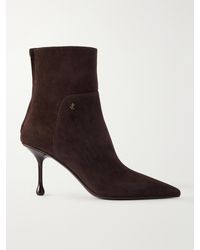 Jimmy Choo - Cycas 80 Logo-Embellished Suede Ankle Boots - Lyst