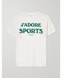 Sporty & Rich - J'Adore Printed Cotton-Jersey T-Shirt - Lyst