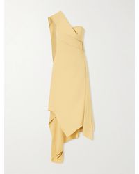 Marmar Halim - Asymmetric Draped Crepe Midi Dress - Lyst