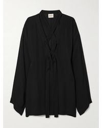 KHAITE - Mehna Lace-Up Silk Crepe De Chine Mini Dress - Lyst