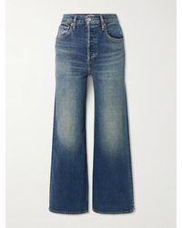 RE/DONE - Cropped High-Rise Wide-Leg Jeans - Lyst