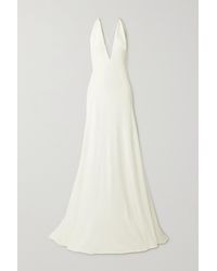Michael Lo Sordo Robe Du Soir En Crêpe De Chine De Soie Alexandra - Blanc