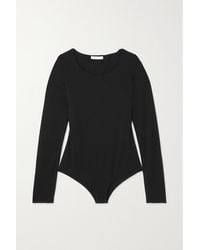 The Row Fenna Stretch-silk Jersey Bodysuit - Black