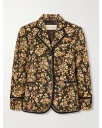 Dries Van Noten - Floral-Embroidered Cotton-Blend Blazer - Lyst