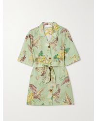 Zimmermann - Matchmaker Belted Floral-Print Linen Shirt - Lyst